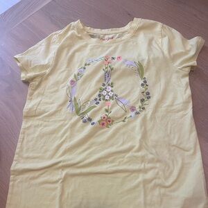 Cat and Jack Yellow Top With Peace Sign